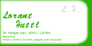lorant huttl business card